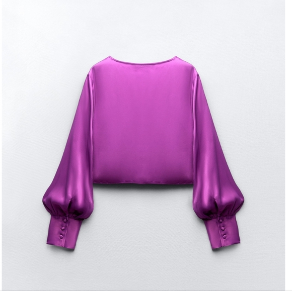 KNOTTED SATIN EFFECT TOP SIZE S - Picture 5 of 6